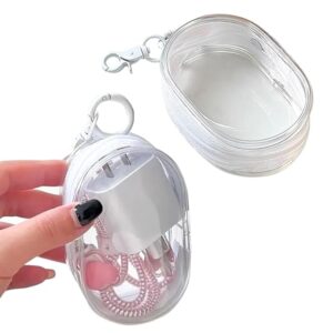 GadgetBite Travel Cable Storage Pouch PVC Bag Compact Clear Organizer for Chargers, Earphones & Data Cables Portable Storage Solution for Travel, Transparent Data Cable Management (White)