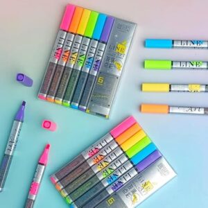Corslet 6 Pcs Aesthetic Highlighter Pens for Study – Pastel Highlighter Marker Set for Students & Office Use – Smooth Highlighters for Notes, Journaling and Planning