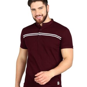 Alan Jones Clothing Men's Cotton Regular Fit Mandarin Collar Solid Polo T-Shirt 4.1 4.1 out of 5 stars   (942)