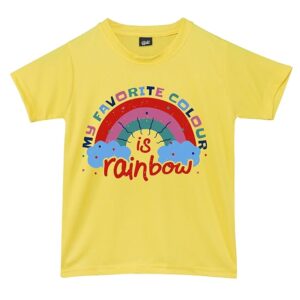 RISH Tshirt for Boys and Kids | Super Soft Quick Dry Fit Fabric Rainbow Printed Casuals