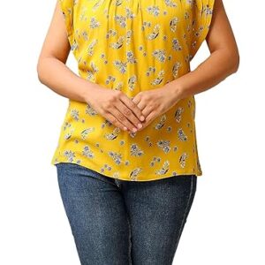 Yash Gallery Women's Regular Fit Cotton Floral Printed Top